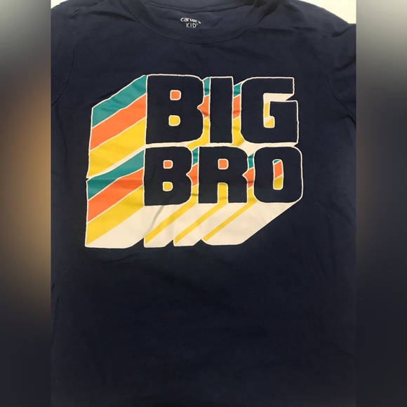 Carter’s Kids Boys Short Sleeve Big Bro T-shirt Navy Blue Size 7 - Picture 2 of 7